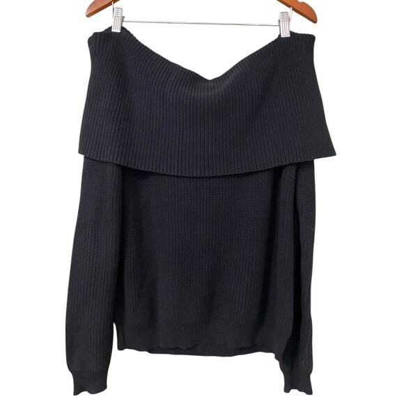 Lovers + Friends Revolve Vylette Sweater Large Black Off The Shoulder Knit - Picture 5 of 11